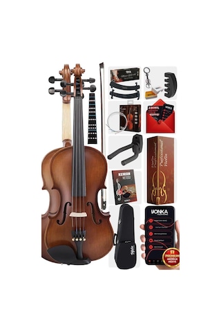 Midex LMA-644-PAK Profesyonel Keman 4/4 Tam Boy (Yastık Tuner Susturucu Çanta Yay Reçine)