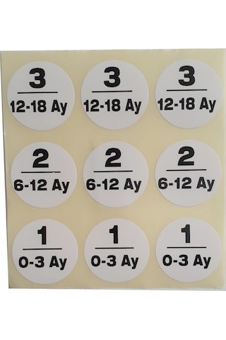 Sayı Etiketi Sayı Sticker Numara Etiketi 1'den 100'e Kadar Siyah