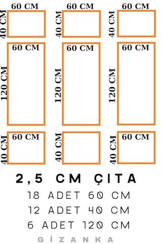 Yatak Odası Boyanabilir Çıta Hazır Kesim Anka144 22,80 Metre