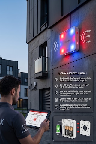 Siren Kablosuz İç Mekan Dahili Alarm Sireni 85db Yeni Nesil
