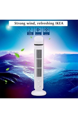 Taşınabilir Hava Soğutucu Fan, Led'li Aerodinamik Kule Fan, Güçlü Rüzgar, Yerden Tasarruf, Kanatsız Tasarım, Usb Arayüzü Beyaz Ovcqqx Renkli