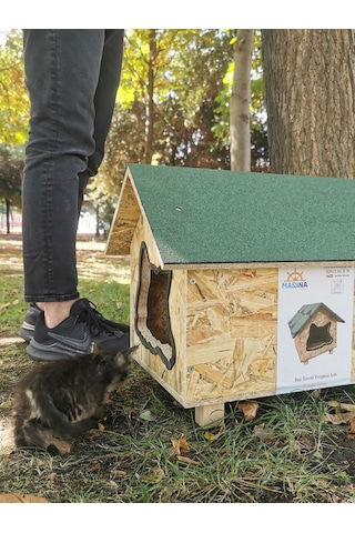 Suya Dayanıklı Kaliteli Ahşap Kedi Kulubesi