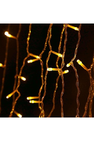 CajuArt Dekoratif 5 Metre Günışığı Sarı Renk Pilli Şeffaf İp Led Lamba