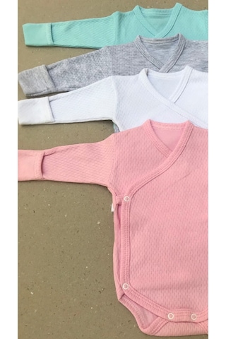 Özdemirlitekstil Bebelino Çıtçıtlı Badi Kruvaze (4 Lü Paket) (456578775) Çok Renkli