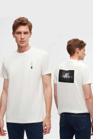 D's Damat Regular Fit Beyaz Baskılı %100 Pamuk T-shirt 2EC14ORT05213 Beyaz