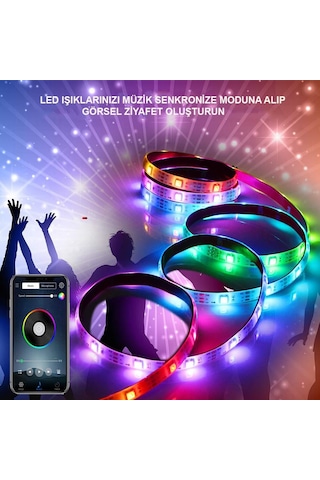 Exeo Tv Arkası Bluetooth Rgb Usb Şerit Led Silikonlu 5 Mt