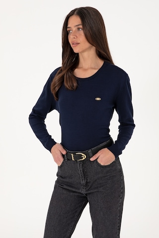 U.S. Polo Assn. Kadın Lacivert Bisiklet Yaka Basic Kazak 50288951-VR033