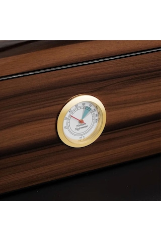 Cigarloong Camlı Puro Kutusu Humidor Ceviz 50's