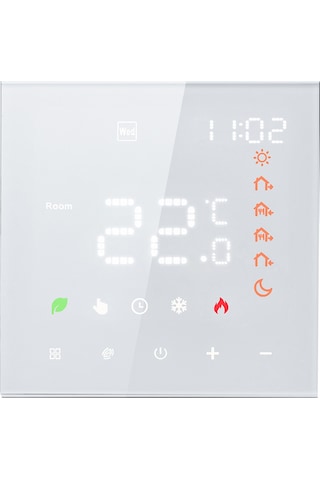 Kangvka Beyaz Su Isıtma Akıllı Termostat, Tuya App İle Programlanabilir, Dokunmatik Ekran, Ses Kontrolü, 3a Yük Kapasitesi, 5-70 C Aralığı