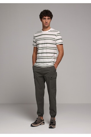 Colin's Colins Regular Fit Yuvarlak Yaka Çizgili Erkek Beyaz Kısa Kol Tişört Cl1079440 Q1.v2 Wht
