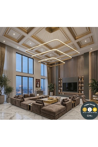 Modern Kare Eskitme Kasa Tek Renk Beyaz Led Avize & Şık Salon Aydınlatma - led