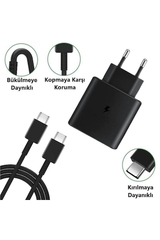 65w Hızlı Şarj Edebilen Type C Uçlu Şarj Aleti 50001