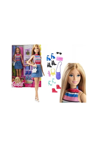 Barbie Bebek ve Muhteşem Aksesuarları Oyun Seti Fvj42