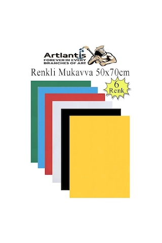 Renkli Mukavva 6 Renk 50x70 Cm 1 Paket Sert Renkli Karton 1.0 Mm Okul Okul Öncesi Anasınıfı Hobi Etkinlik