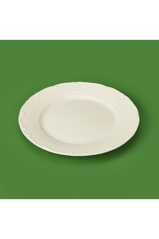 Tulu Porselen Liana Servis Tabağı - Krem - 25 Cm Krem