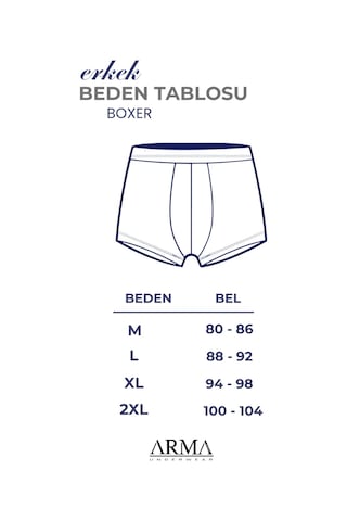 Arma Yıldız 6'lı Paket Siyah Erkek Penye Havlu Bel Boxer %100 Pamuk-siyah
