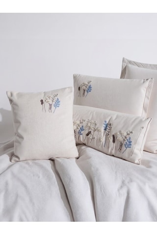 Şaheser Home Nilda El Nakışlı Nevresim Takımı %100 Pamuk, Zarif Ve Şık Dokulu Krem