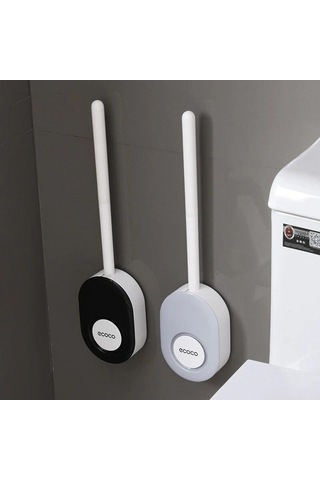 Mavi Duvara Monte Tuvalet Fırçası Tutucu, Ölü Açı Yok Silikon Tuvalet Fırçası Seti Temizleme Fırçası Banyo Aksesuarları