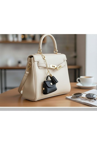 Pololiza Simli Bag Charm Mini Cüzdan / Çok Amaçlı Lüks Anahtarlık Ve Çanta Askı Süsü Çanta Aksesuar Siyah