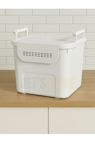 3 Lü Set Soğanlık Sepet Havalandırmalı Erzak Kutusu Bpa Free Sebzelik Saklama Kutusu Beyaz 90 Lt Beyaz