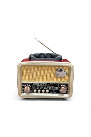 Rt-827m Nostaljik Ahşap Ceviz Görünüm Radyo,güneş Panelli Nostalji Radyo