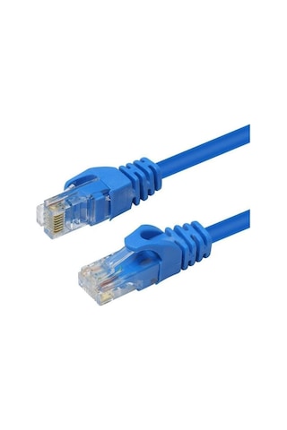 Koodmax 20m Cat6 Kablo Ethernet Internet Network Ağ Patch Kablosu Fabrikasyon Presli Mavi - 20 Metre
