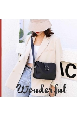 Tongxida Moda Vintage Vahşi Su Omuz Messenger Çantası Kadınlar İçin Seyahat Çantası Siyah