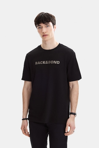 Backandbond Siyah Baskılı Regular Fit Bisiklet Yaka Tişört