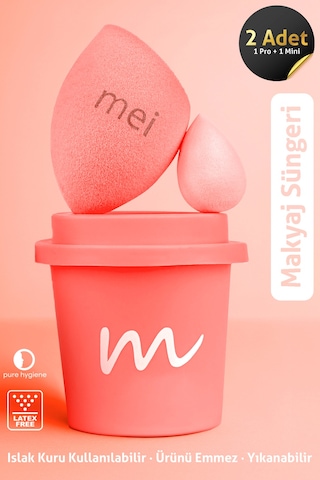 Makyaj Süngeri Fondöten Emmeyen Sponge Coffee Cup Hijyenik Flamingo Pink 1 Pro 1 Mini