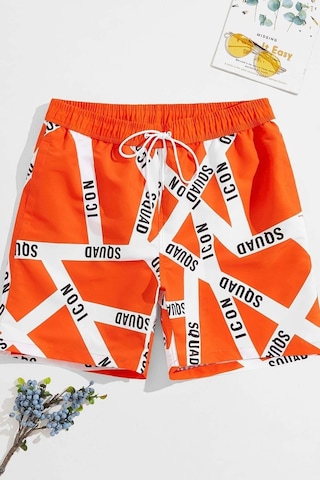 Angelsin Erkek Basic Standart Boy Baskılı Mayo Cepli Deniz Şortu 001