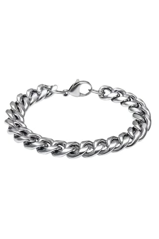 Çelik Bileklik Kalın Örgü Zincir Model 10 Mm Uzunluk 21 Cm Gümüş Silver Gümüş