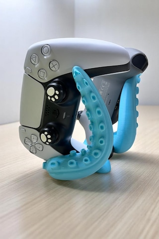 Ps4/ps5 Uyumlu 2'li Konsol Standı Kol Tutucu Stand Joystick Standı 3d Baskı Ahtapot Şeklinde Mavi