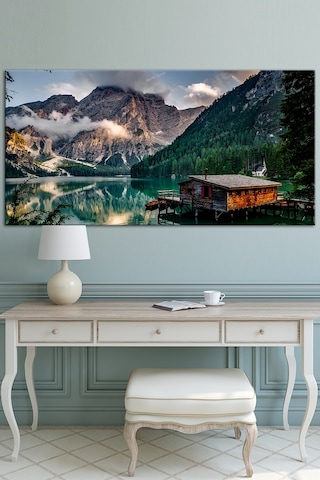 Göl Orman Doğa Tabiat Dekoratif Kanvas Tablo (7 Farklı Ölçü) 140 x 70