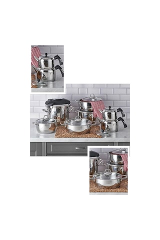 Neva N3237 Ziyafet 14 Parça Çelik Çeyiz Seti Gümüş