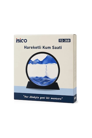 Ers 10 Inc - 25cm Renkli Sulu Cam Kum Saati Hareketli Ayna Modeli