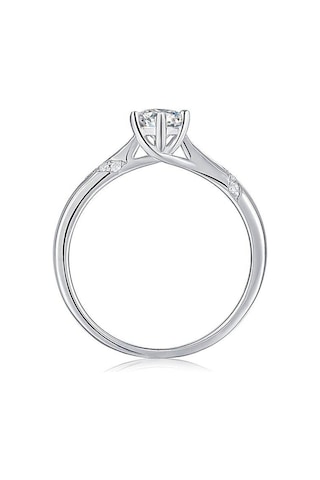 Bague Ringen Gerçek 1.0 Karat Mozanit Pırlanta Yüzük Kadınlar Için Güzel Takı 925 Ayar Gümüş Nişan Düğün Bayan Anillo Mavi Yeşil