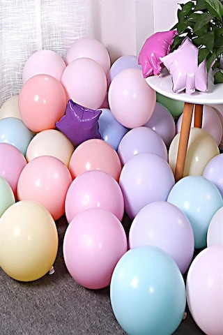 Makaron Pastel Karışık Renk 100'Lü Balon