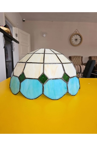 Yüceeller Vitray Ayarlanabilir Sarkıt Avize Yeşil 25cm 10" Su Yeşili