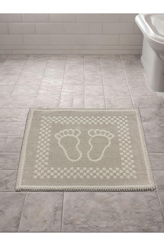 Pamuk Kilim Dokuma Süper Emici Banyo Ayak Paspası & Havlusu 40x60 Cm, Bej Diğer