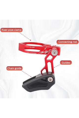 Gajeena Mountain Bike Bb Mil Orta Eksenli Zincir Sabitleyici, Tek Diskli Anti-düşme Zincir Koruması, Sade Tip Siyah Siyah