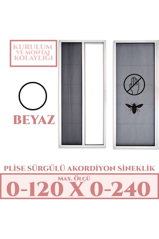 Plise Akordiyon Sineklik En:0-120 X Boy:0-240 Tüm Kapı Çeşitleri
