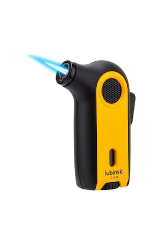 Lubinski Tek Torch Pürmüz Çakmak Kesici Küllük Sarı Üçlü Puro Seti Lb-728