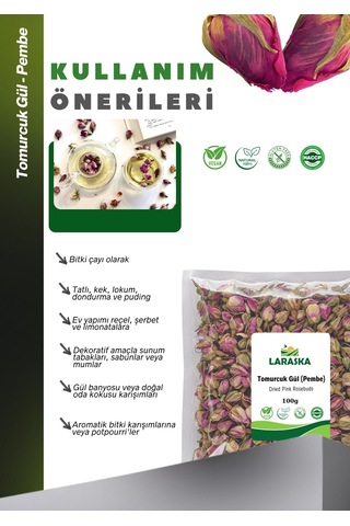 Tomurcuk Gül -kuru Gül Goncası Gül Çayı - Pembe 100g-dried Rose Buds