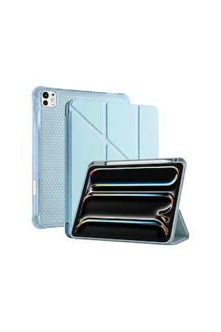 Ps Apple Uyumlu iPad Pro 13 İnç M5 / M4 Tri Folding Standlı Kılıf - Turkuaz Kapaklı Kılıf