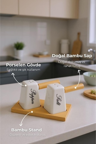 Bambum Fosh - Tuzluk Ve Biberlik Beyaz - Kahverengi