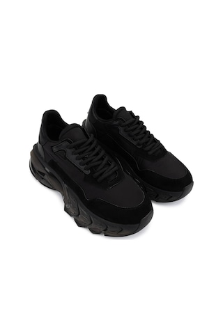 Tamer Tanca Kadın Suni Deri Siyah Sneakers & Spor Ayakkabı 1009 2190 Bn Ayk Sk25-26 Syh/syh Suet Siyah