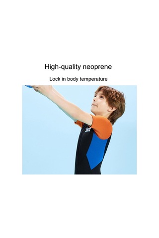 Dıve & Saıl 2.5mm Kısa Kollu Tek Parça Sıcak Çocuk Wetsuit Şnorkel Soğuğa Dayanıklı Mayo Lacivert