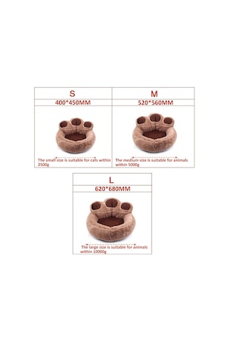 Vkemall Kedi Köpek Yatağı Matı - Yıkama Kolay, Konforlu Ve Isınak - Plüsh + Oxford Kumaş - Kahverengi - Orta Boy 5 Kg'a Kadar Evcil Hayvanlar İçin