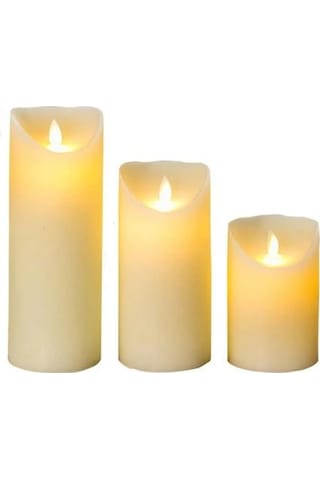 Hfambition 3'lü Led Sönmeyen Mum Seti - Motorlu Titrek Alev, Abs Malzeme, Pilli Ev Dekorasyon Işıklı Aydınlatma Diğer
