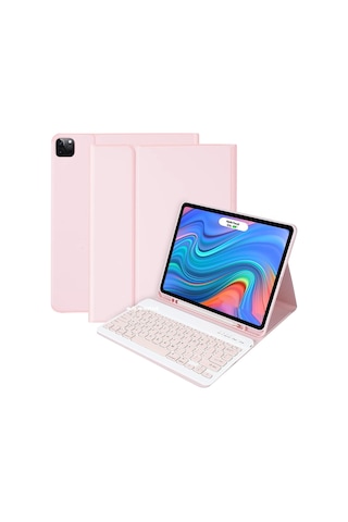 Apple Uyumlu iPad Air 13 Inç M2 Çip 2024 Bluetooth Özellikli Standlı Kalem Bölmeli Klavyeli Kılıf